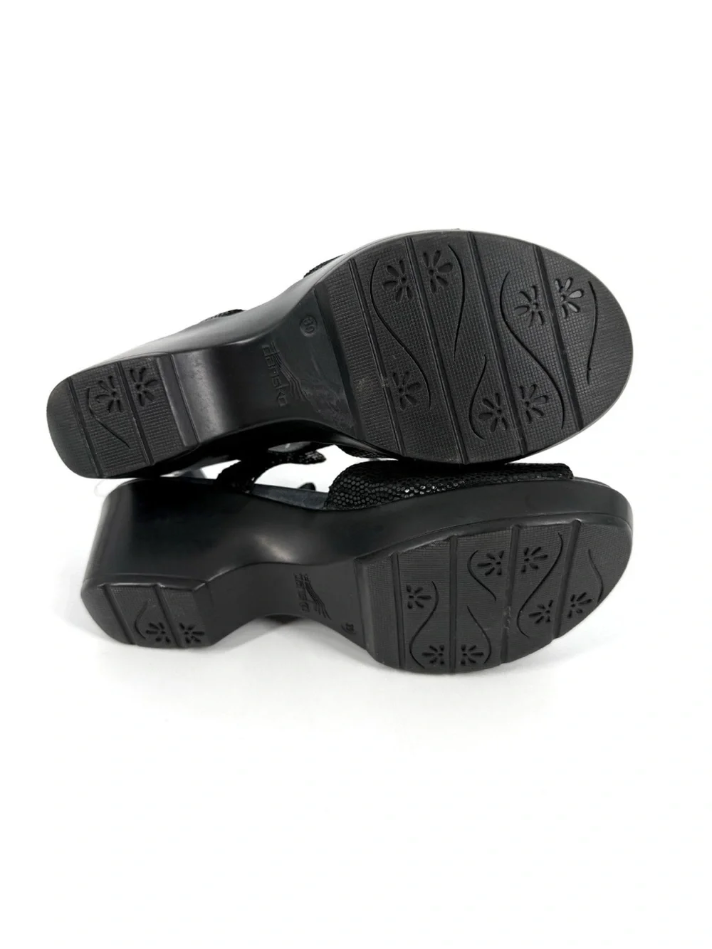 Dansko Dillon June Sandals Black Shimmer Buckle Womens Size EU 39 US 8.5 - 9